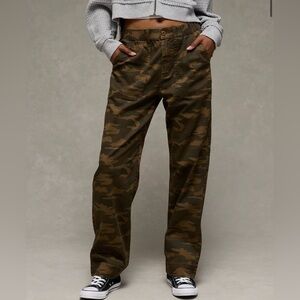 American Eagle Outfitters Low Rise Baggy Camo Utility Pants